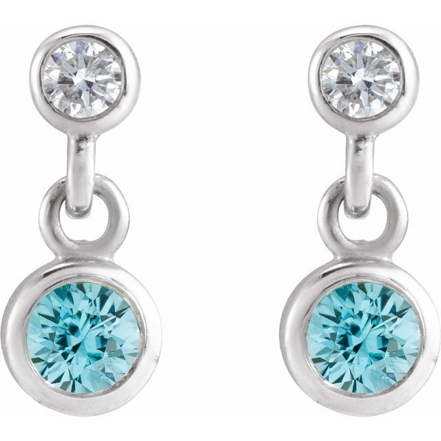 14k-white-natural-blue-zircon-&-.05-ctw-natural-diamond-two-stone-earrings