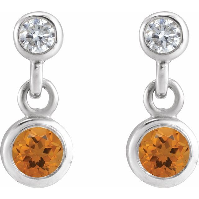 14k-white-natural-citrine-&-.05-ctw-natural-diamond-two-stone-earrings