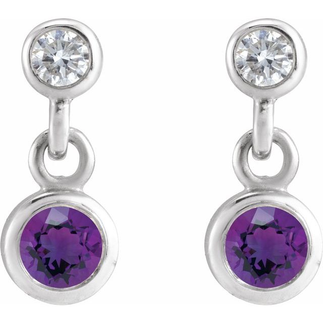 14k-white-natural-amethyst-&-.05-ctw-natural-diamond-two-stone-earrings