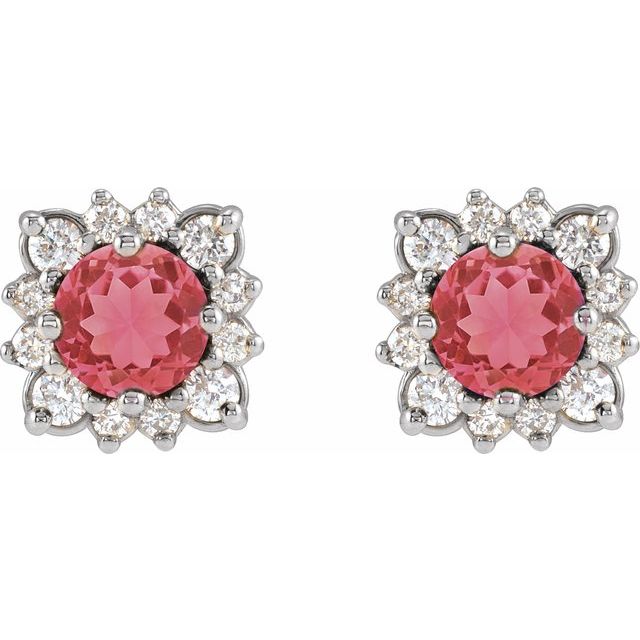 sterling-silver-lab-grown-ruby-&-1/2-ctw-natural-diamond-halo-style-earrings