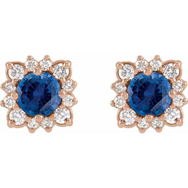 14k-rose-natural-blue-sapphire-&-1/2-ctw-natural-diamond-halo-style-earrings