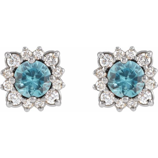 14k-white-natural-blue-zircon-&-1/2-ctw-natural-diamond-halo-style-earrings