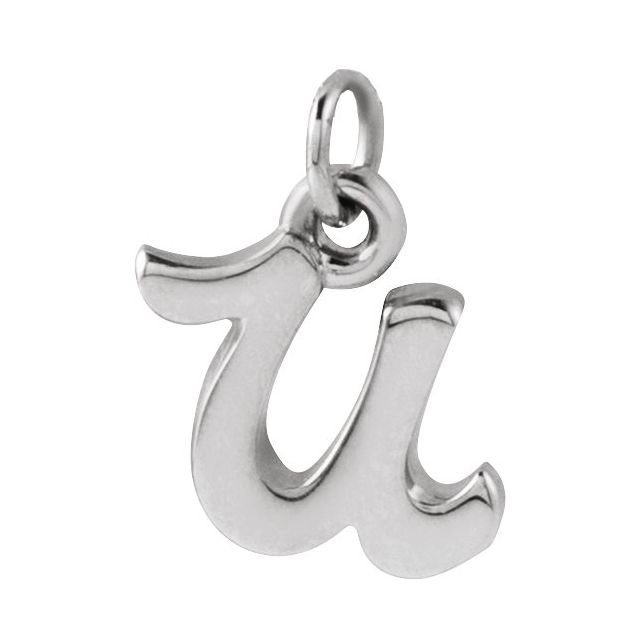 14k-white-gold-7.45-x-7.25-mm-initial-u,sterling-silver-7.45-x-7.25-mm-initial-u