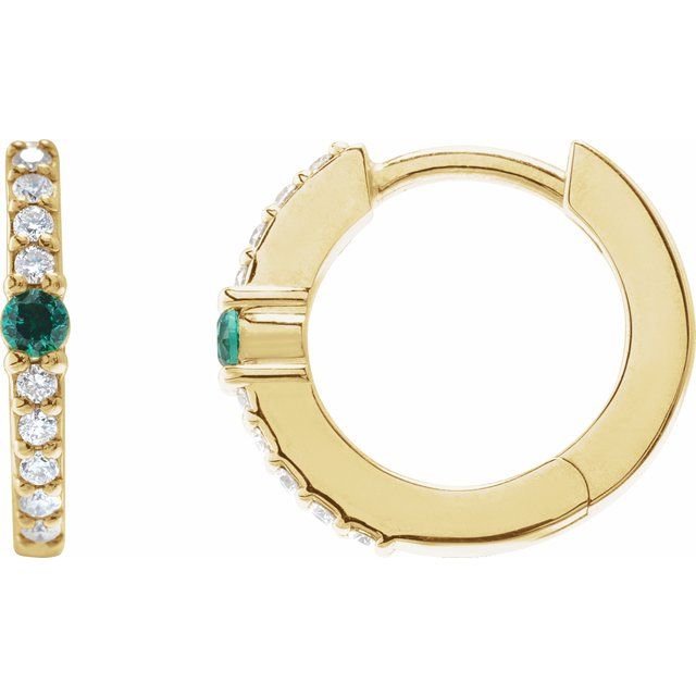 14k-rose-gold-lab-grown-blue-sapphire-&-1/8-ctw-natural-diamond--hoop-earring