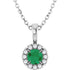14k-white--natural-emerald-&-.05-ctw-natural-diamond-16-18"-necklace