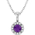 14k-white--natural-amethyst-&-.05-ctw-natural-diamond-16-18"-necklace