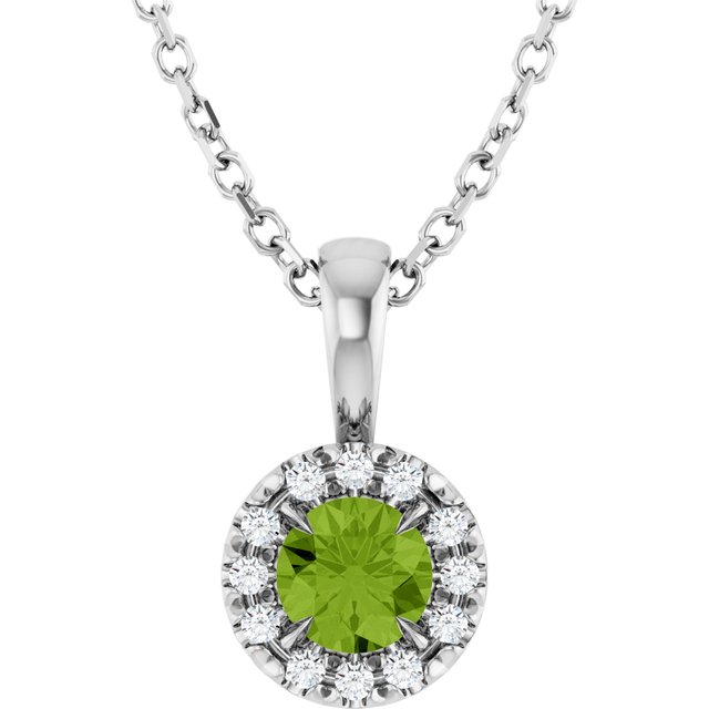 14k-white--natural-peridot-&-.05-ctw-natural-diamond-16-18"-necklace