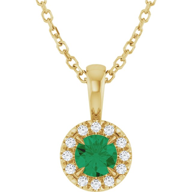 14k-yellow--lab-grown-emerald-&-.05-ctw-natural-diamond-16-18"-necklace
