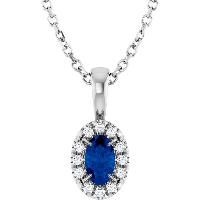 14k-white--natural-blue-sapphire-&-.05-ctw-natural-diamond-16-18"-necklace
