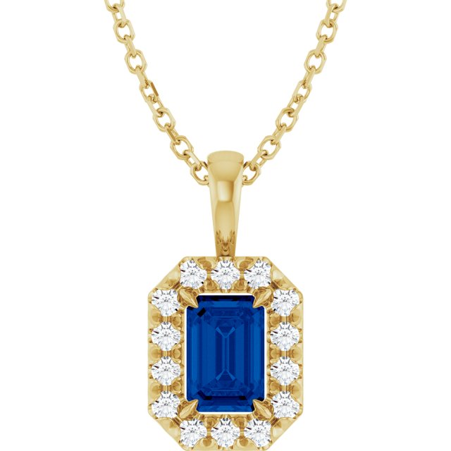14k-yellow--lab-grown-blue-sapphire-&-1/5-ctw-natural-diamond-16-18"-necklace