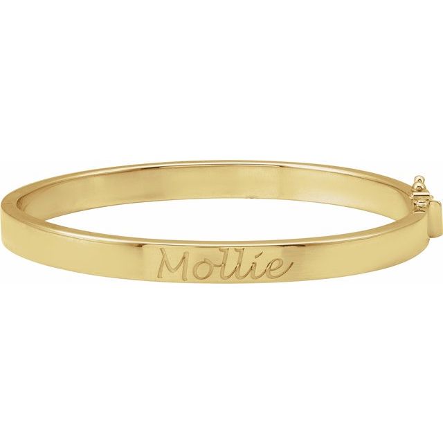 14k-yellow-engravable--tube-hinged-bangle-7"-bracelet