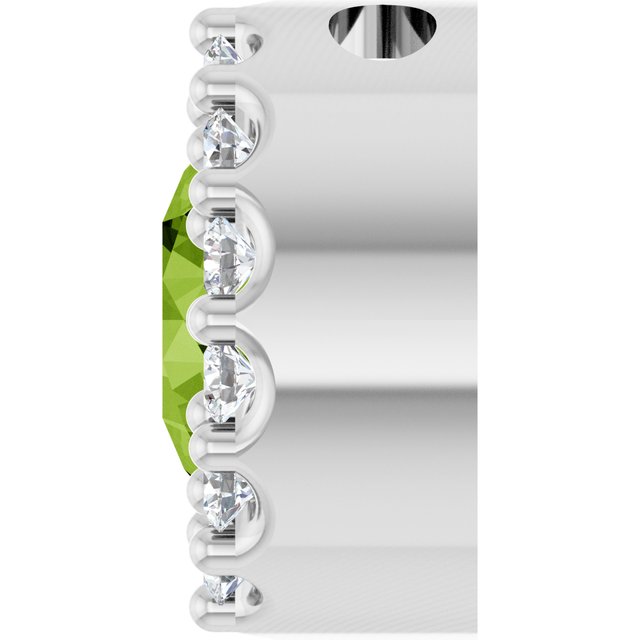 14k-white-natural-peridot-&-1/10-ct-natural-diamond-halo-style-pendant