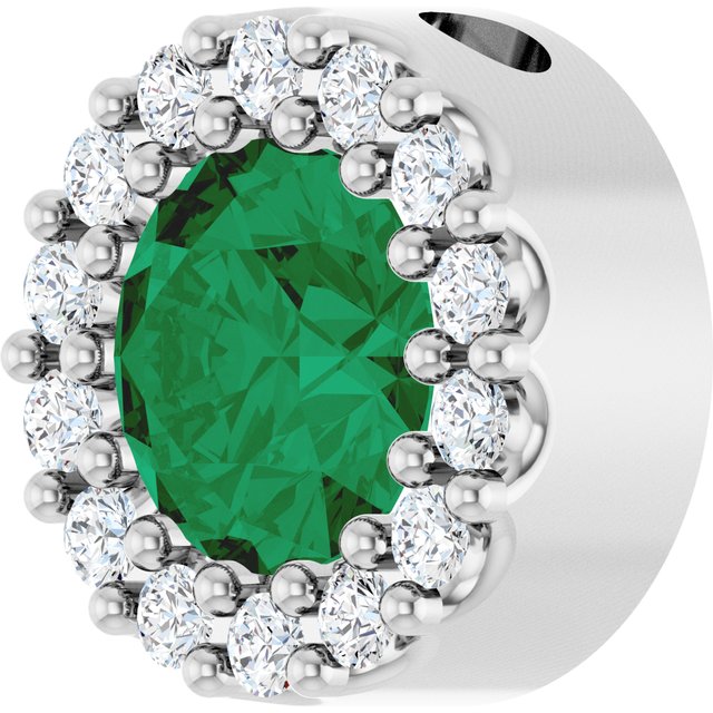 14k-white-lab-grown-emerald-&-1/10-ct-natural-diamond-halo-style-pendant