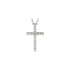 14k-white-1/4-ctw-natural-diamond-petite-cross-18"-necklace