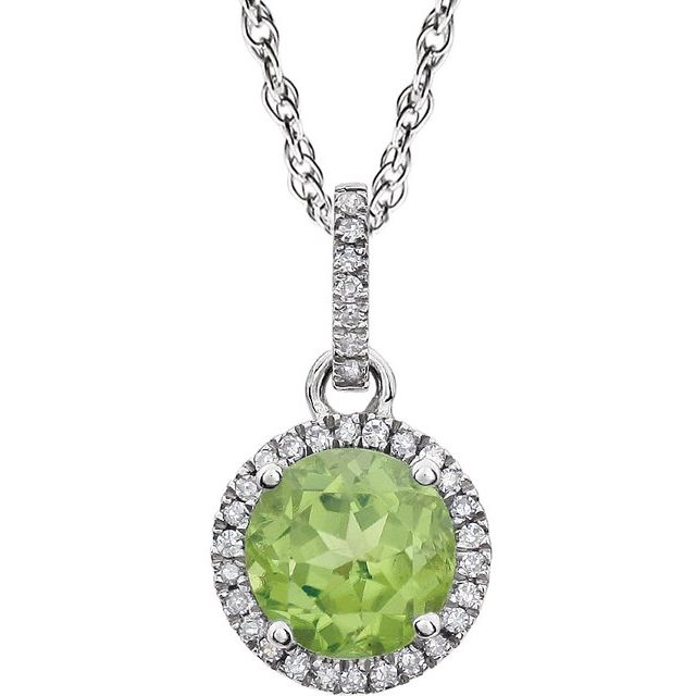 14k-white-natural-peridot-&-1/10-ctw-natural-diamond-18"-necklace