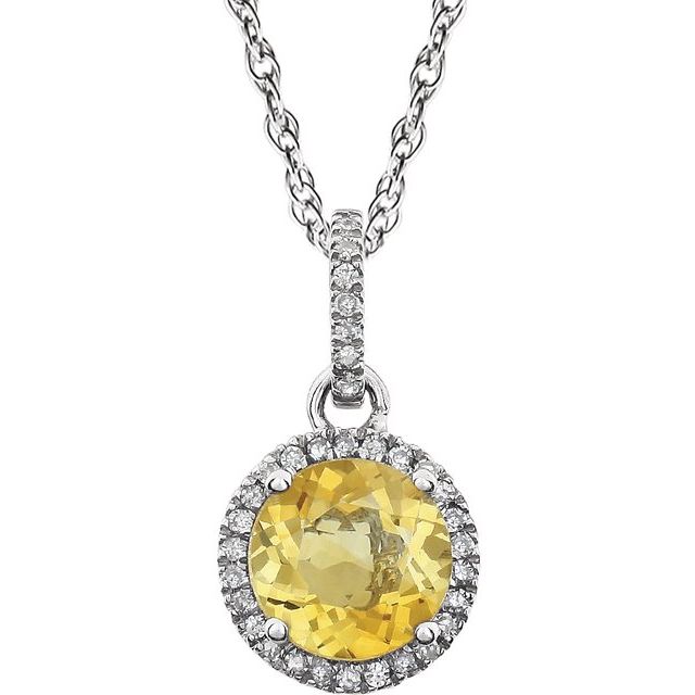 14k-white-natural-citrine-&-1/10-ctw-natural-diamond-18"-necklace