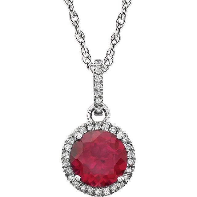 14k-white-lab-grown-ruby-&-1/10-ctw-natural-diamond-18"-necklace