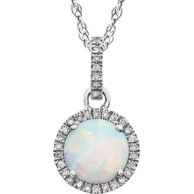 14k-white-lab-grown-opal-&-1/10-ctw-natural-diamond-18"-necklace