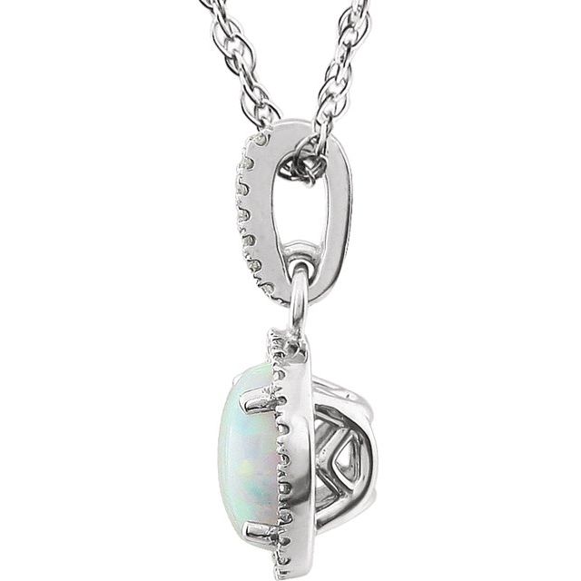 14k-white-gold-lab-grown-opal-&-1/10-ctw-natural-diamond-18"-necklace