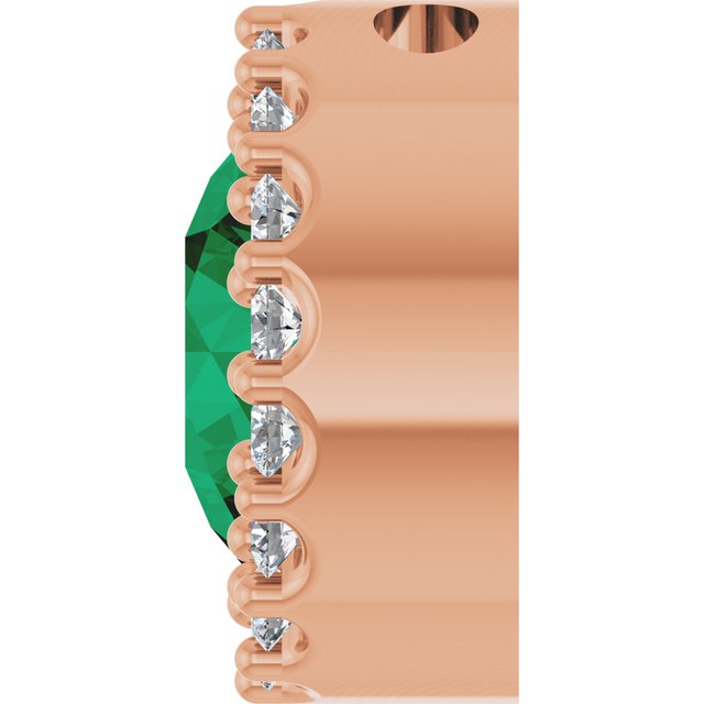 14k-rose-natural-emerald-&-1/8-ct-natural-diamond-halo-style-pendant