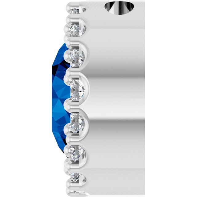 sterling-silver-lab-grown-blue-sapphire-&-1/8-ct-natural-diamond-halo-style-pendant