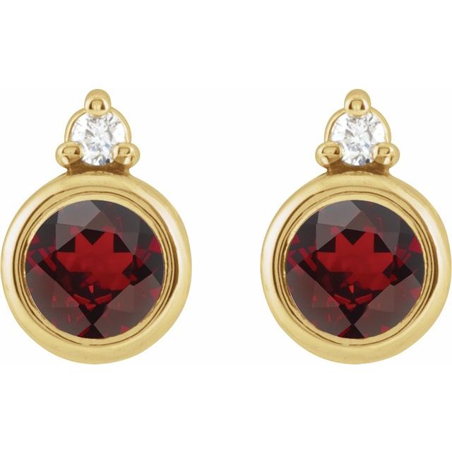 14k-yellow--natural-mozambique-garnet-&-.03-ctw-natural-diamond-earrings