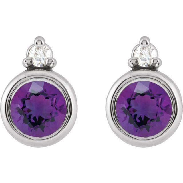 14k-white--natural-amethyst-&-.03-ctw-natural-diamond-earrings