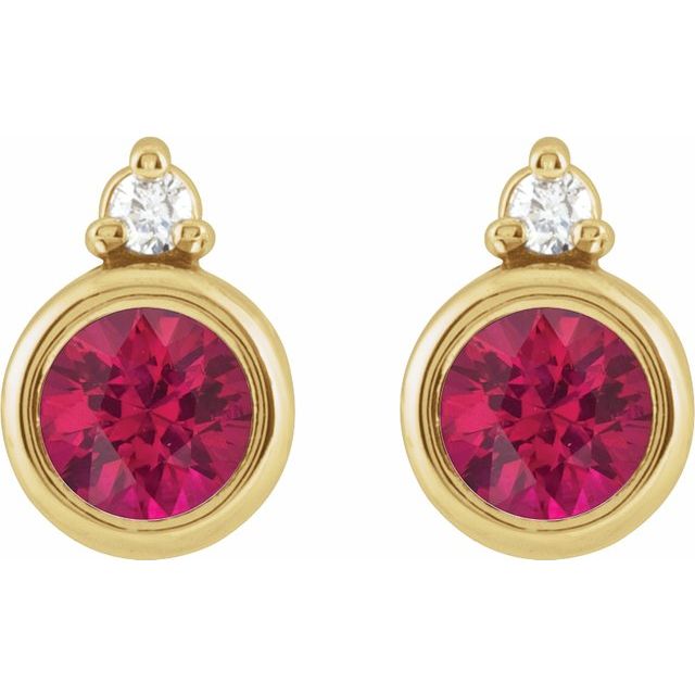 14k-yellow--natural-ruby-&-.03-ctw-natural-diamond-earrings