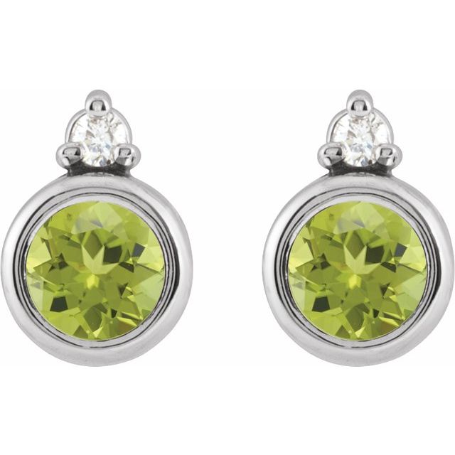 sterling-silver--natural-peridot-&-.03-ctw-natural-diamond-earrings