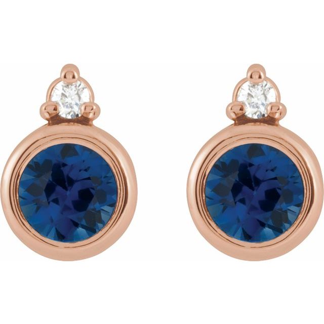 14k-rose--natural-blue-sapphire-&-.03-ctw-natural-diamond-earrings