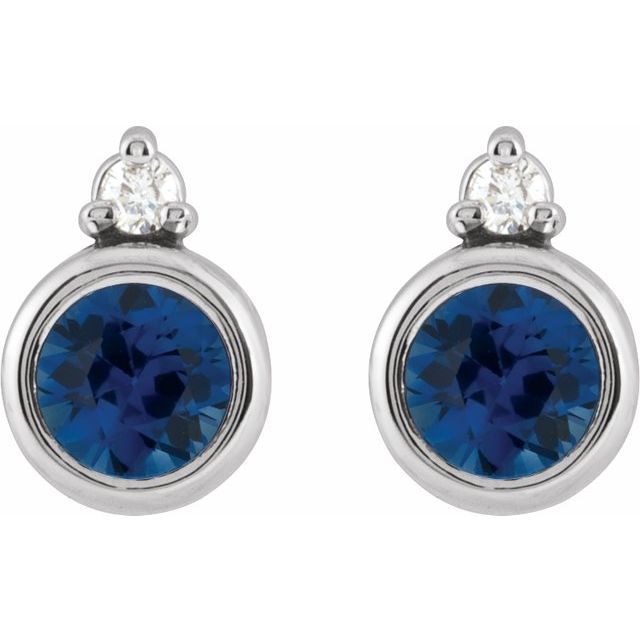 sterling-silver--lab-grown-blue-sapphire-&-.03-ctw-natural-diamond-earrings