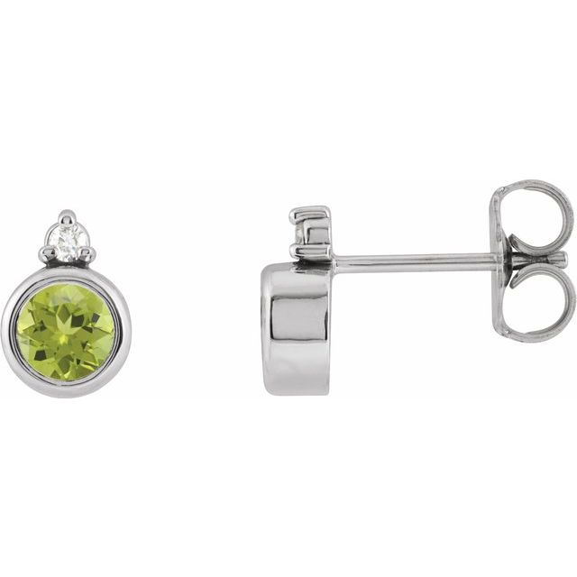 sterling-silver--natural-peridot-&-.03-ctw-natural-diamond-earrings