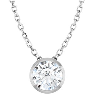 Diamond 1/10 ct Solitaire Bezel-Set Necklace