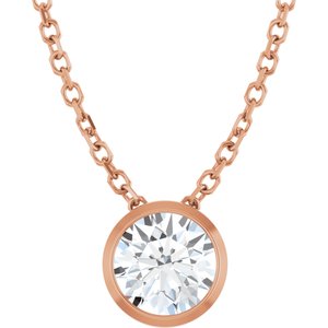 Diamond 1/10 ct Solitaire Bezel-Set Necklace