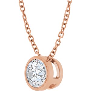 Diamond 1/10 ct Solitaire Bezel-Set Necklace