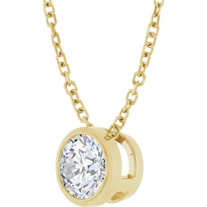 Diamond 1/10 ct Solitaire Bezel-Set Necklace