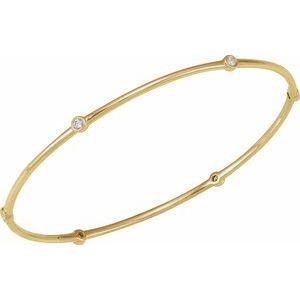 1/4 ct Diamond Bezel-Set Bangle Bracelet