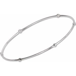 1/4 ct Diamond Bezel-Set Bangle Bracelet