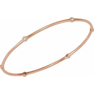 1/4 ct Diamond Bezel-Set Bangle Bracelet