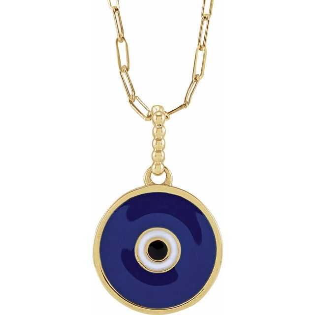 14k-yellow-blue-enamel-evil-eye-18"-necklace