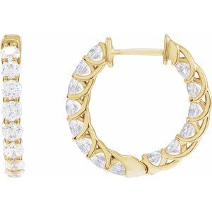 2 1/5 ct Diamond Inside-Outside Hoop Earrings