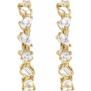2 ct Lab-Grown Diamond Hoop Earrings