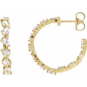 2 ct Lab-Grown Diamond Hoop Earrings