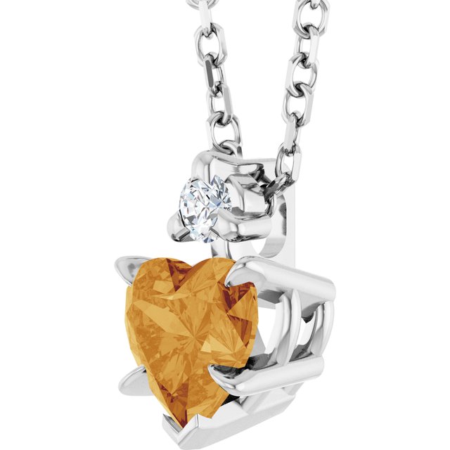 14k-white-natural-citrine-&-.03-ct-natural-diamond-16-18"-necklace