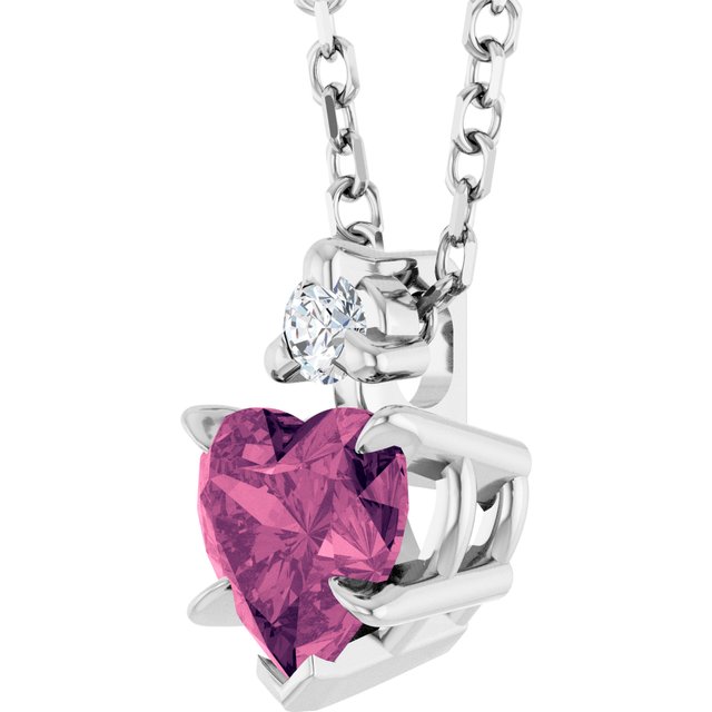 14k-white-natural-pink-tourmaline-&-.03-ct-natural-diamond-16-18"-necklace