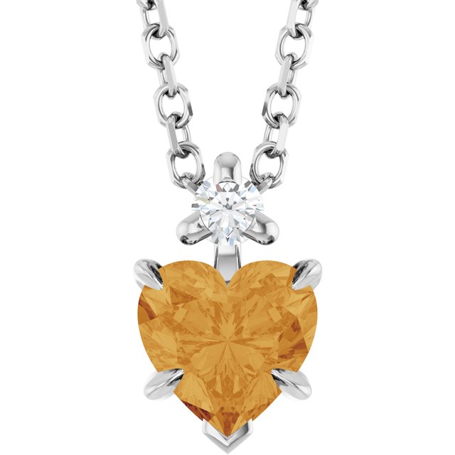14k-white-natural-citrine-&-.03-ct-natural-diamond-16-18"-necklace