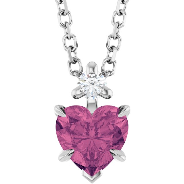 14k-white-natural-pink-tourmaline-&-.03-ct-natural-diamond-16-18"-necklace