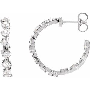 2 ct Lab-Grown Diamond Hoop Earrings