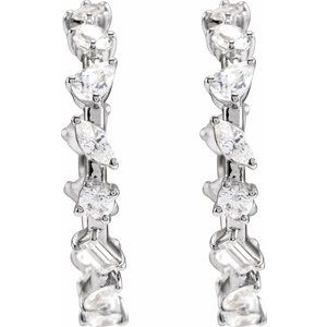 2 ct Lab-Grown Diamond Hoop Earrings