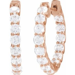 2 1/5 ct Diamond Inside-Outside Hoop Earrings